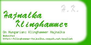 hajnalka klinghammer business card